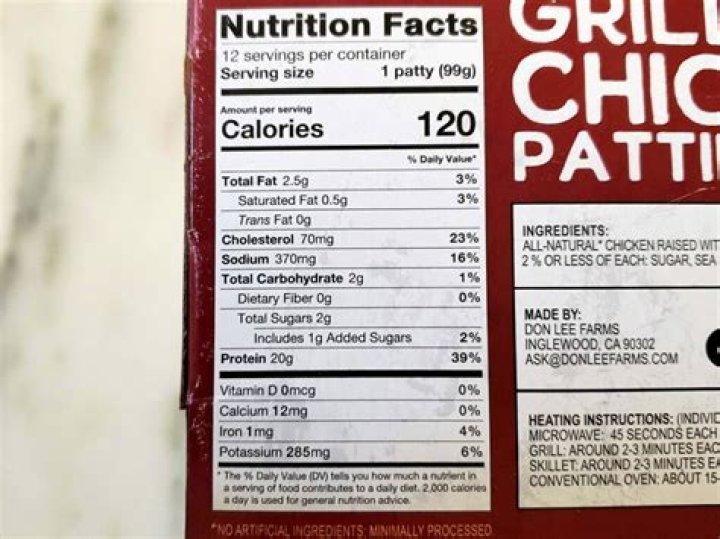 How many calories are in a grilled chicken patty