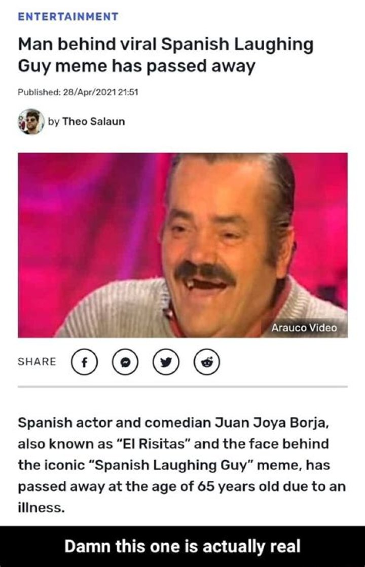 Viral Spanish Laughing Meme El Risitas Death: How Did He Die?